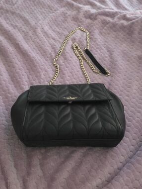kate spade Black Quilted Shoulder Bag with Gold Chain